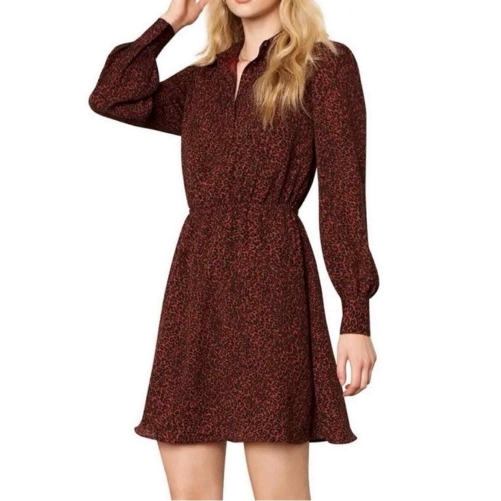 NWOT cupcakes & cashmere Leopard Print Sheryl Shirtdress